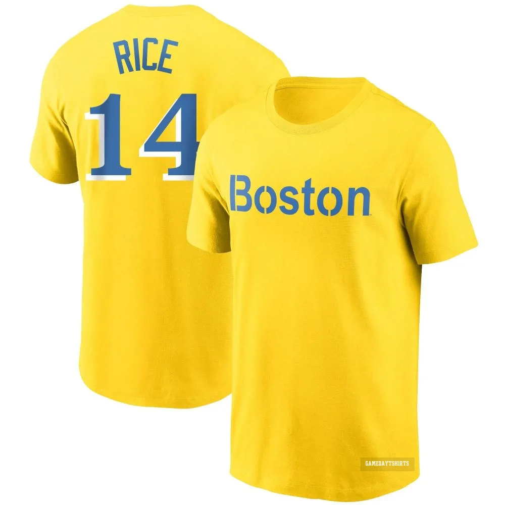 Jim Rice Boston Red Sox ＃14 Gold City Connect T-Shirt