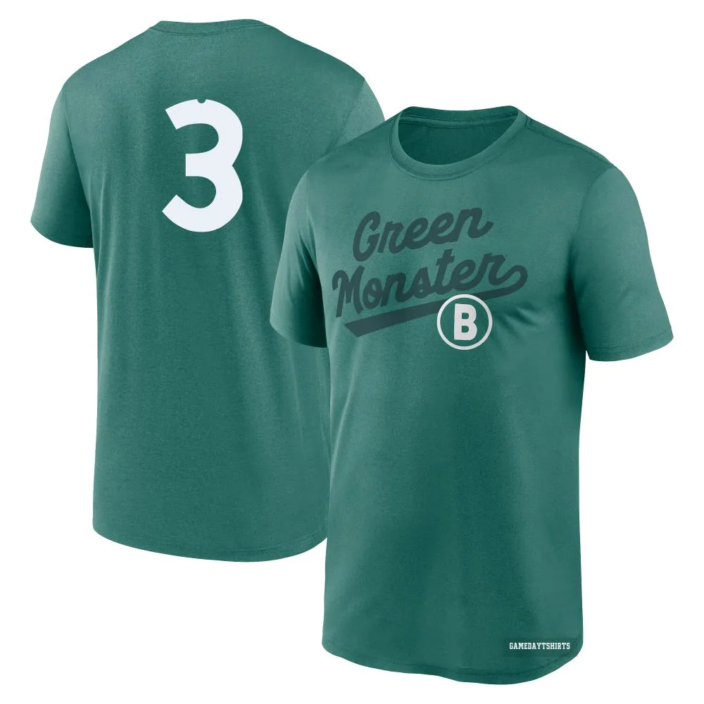 Jimmie Foxx Boston Red Sox ＃3 Green 2025 City Connect Team Phrase Script Performance T-Shirt