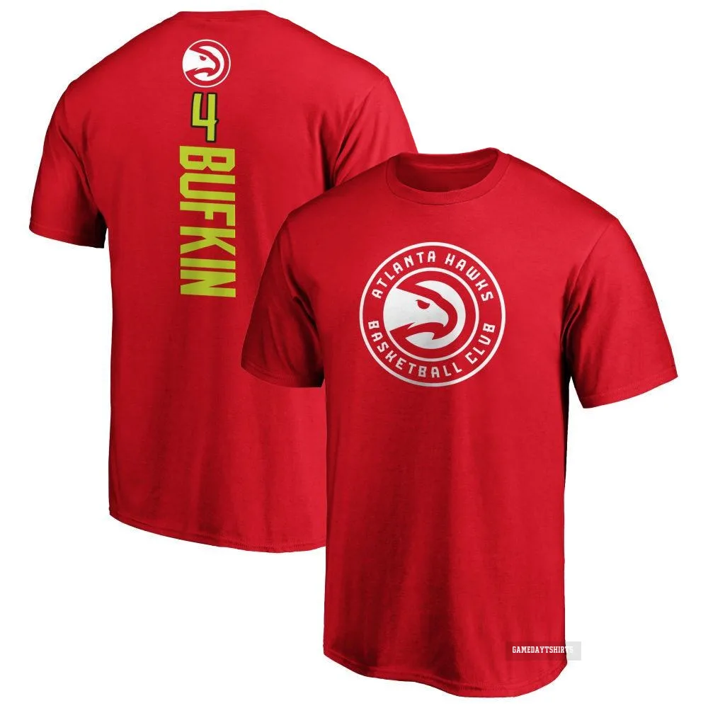 Kobe Bufkin Atlanta Hawks ＃4 Red Backer T-Shirt