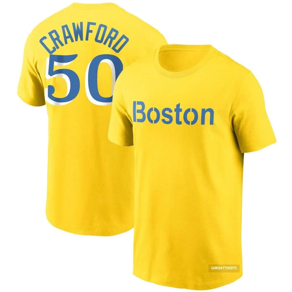 Kutter Crawford Boston Red Sox ＃50 Gold City Connect T-Shirt