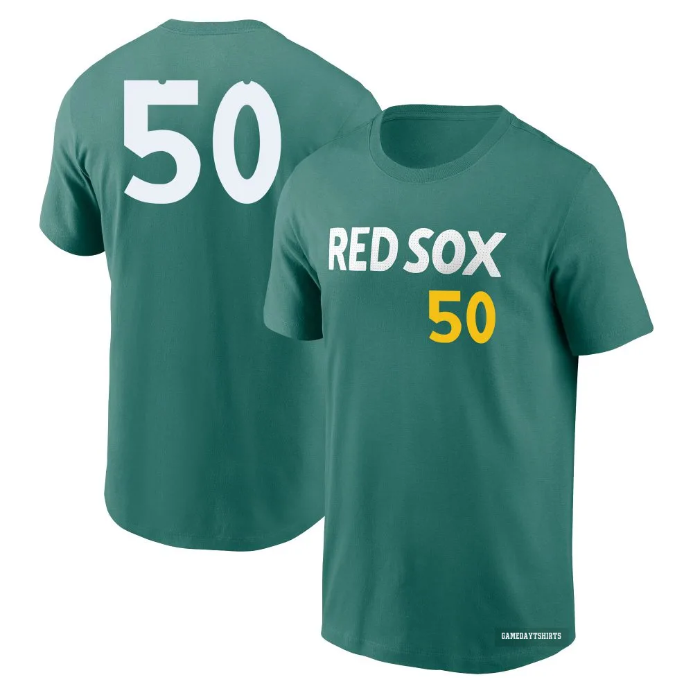 Kutter Crawford Boston Red Sox ＃50 Green 2025 City Connect Fuse T-Shirt