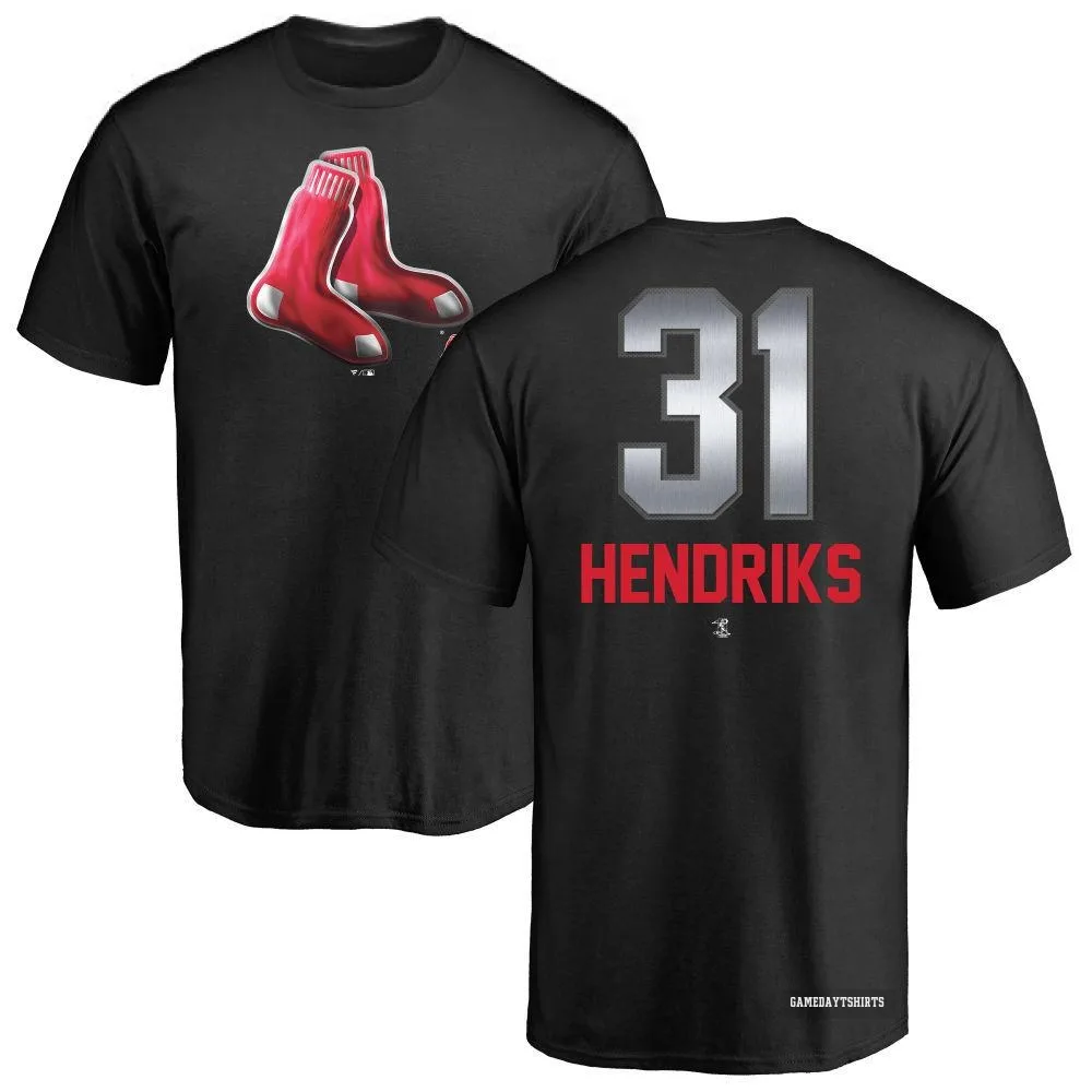 Liam Hendriks Boston Red Sox ＃31 Black Midnight Mascot T-Shirt