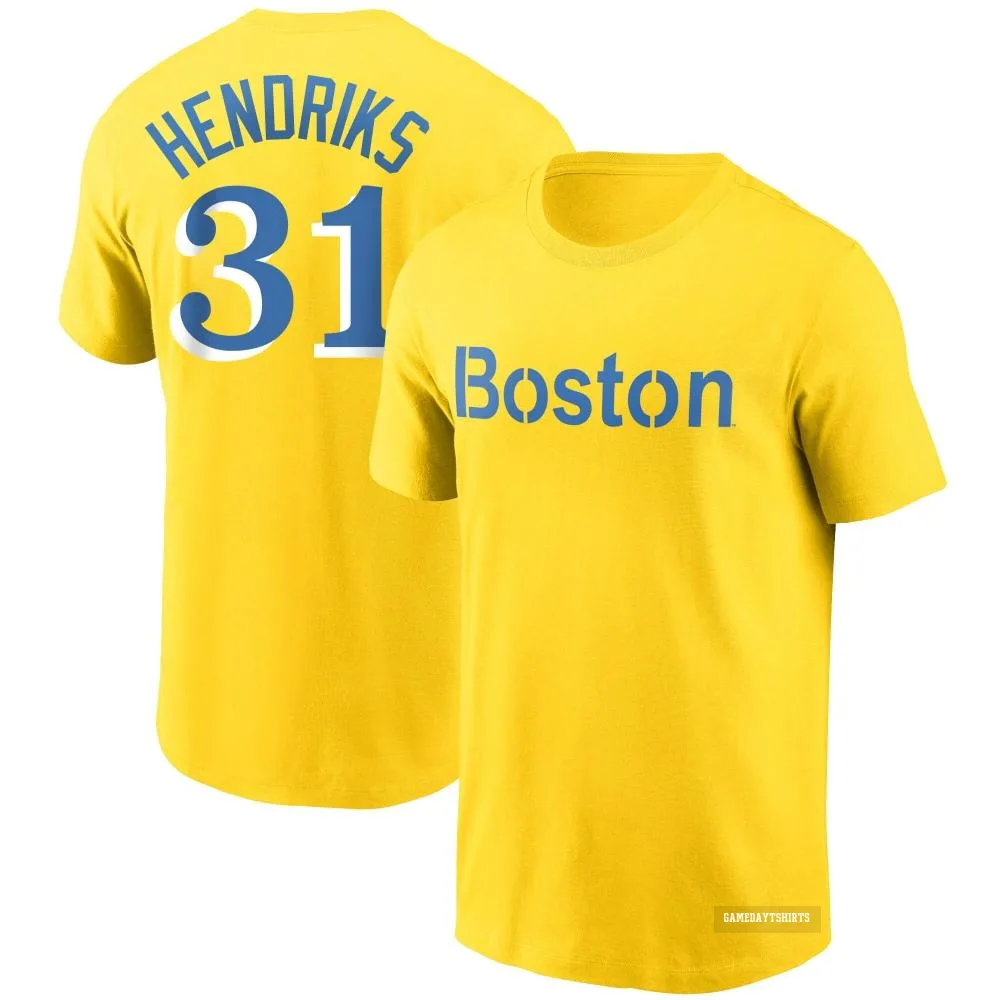 Liam Hendriks Boston Red Sox ＃31 Gold City Connect T-Shirt