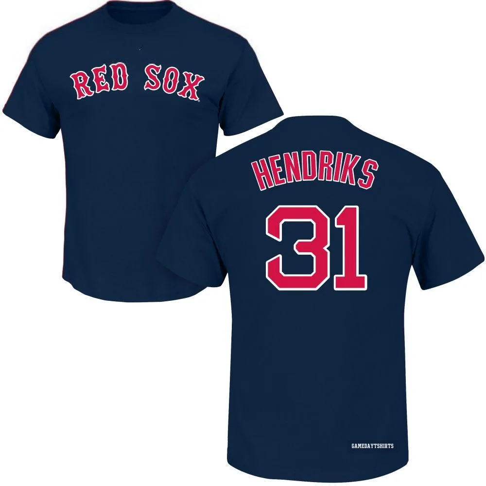 Liam Hendriks Boston Red Sox ＃31 Navy Roster T-Shirt
