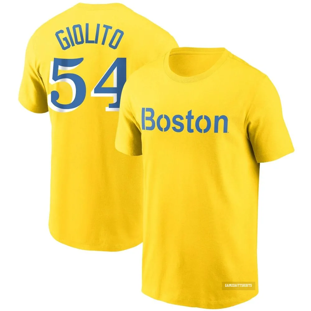 Lucas Giolito Boston Red Sox ＃54 Gold City Connect T-Shirt