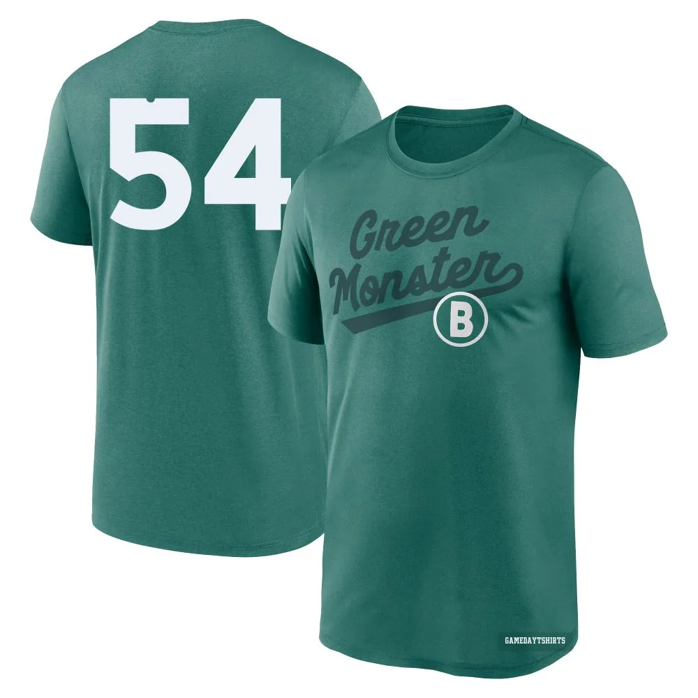 Lucas Giolito Boston Red Sox ＃54 Green 2025 City Connect Team Phrase Script Performance T-Shirt