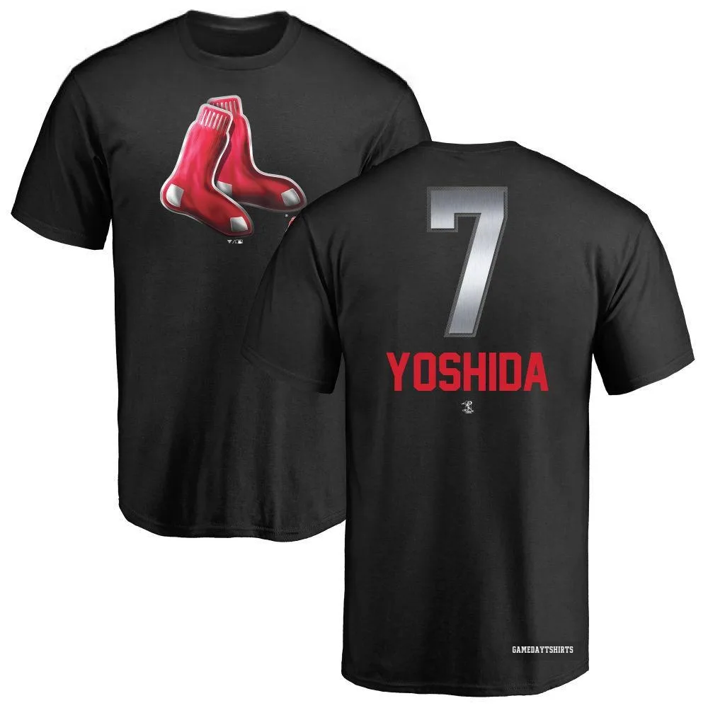 Masataka Yoshida Boston Red Sox ＃7 Black Midnight Mascot T-Shirt