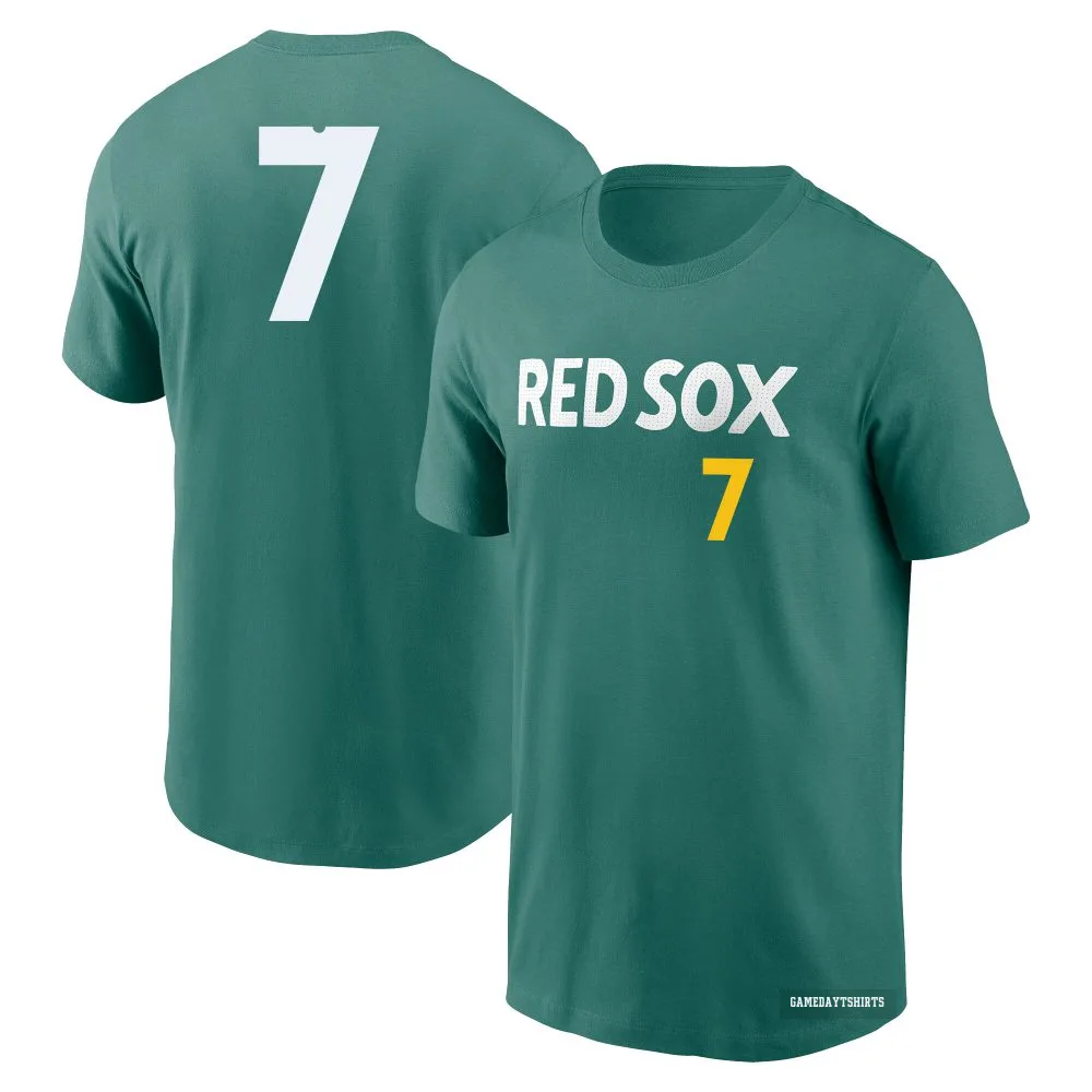 Masataka Yoshida Boston Red Sox ＃7 Green 2025 City Connect Fuse T-Shirt