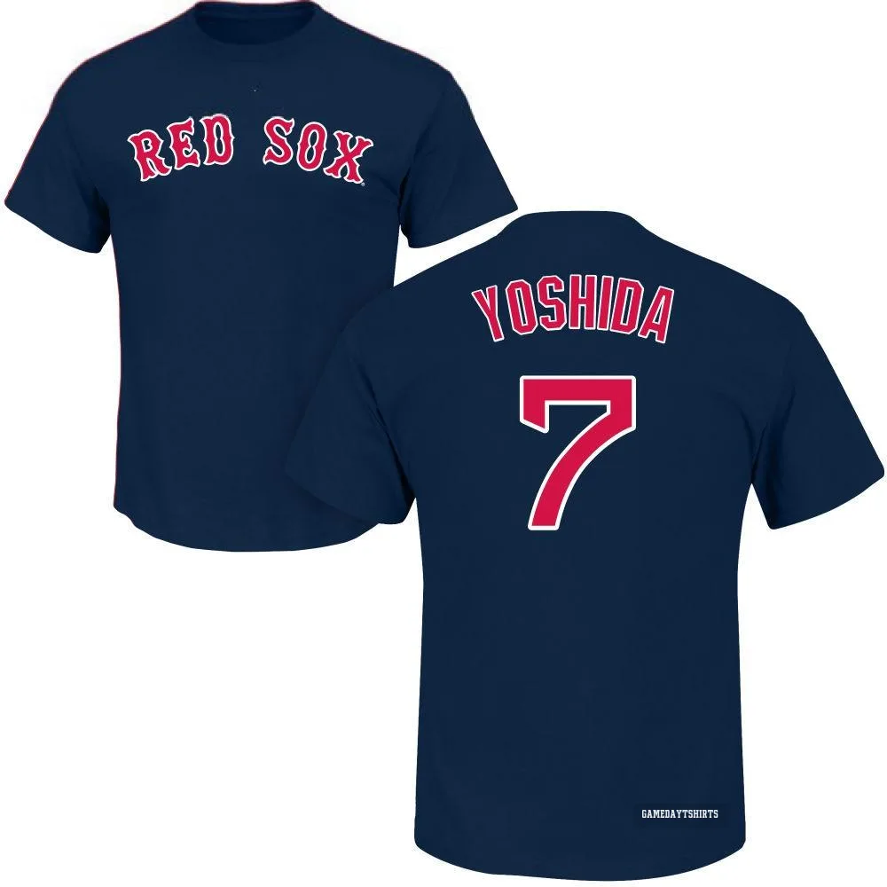 Masataka Yoshida Boston Red Sox ＃7 Navy Roster T-Shirt