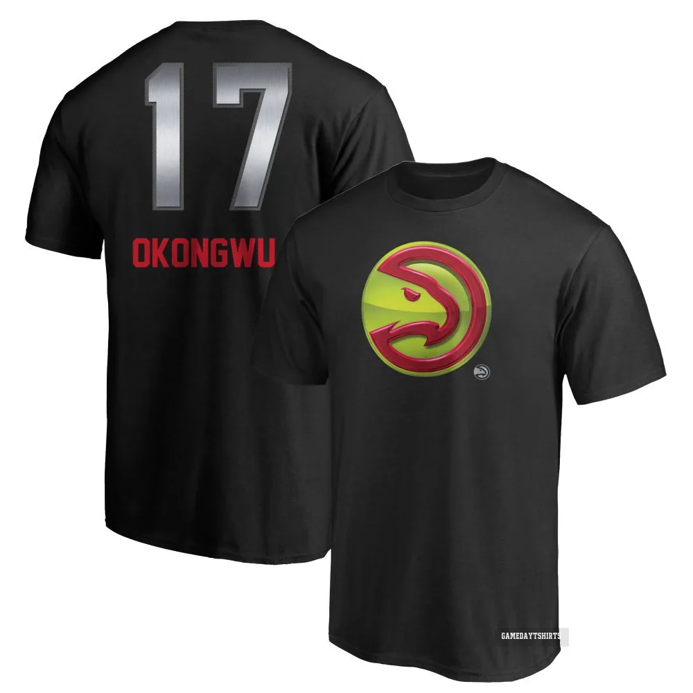 Onyeka Okongwu Atlanta Hawks ＃17 Black Midnight Mascot T-Shirt