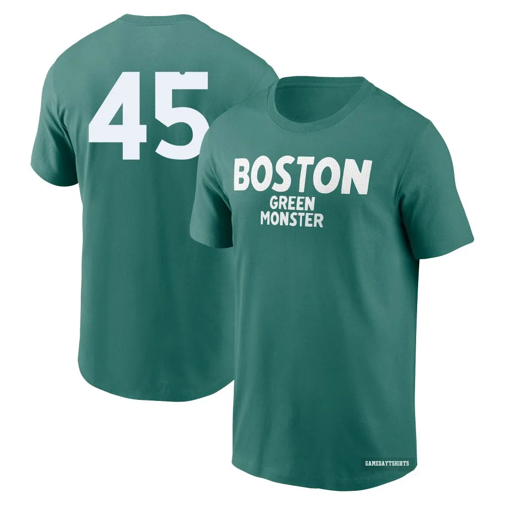 Pedro Martinez Boston Red Sox ＃45 Green 2025 City Connect Wordmark T-Shirt