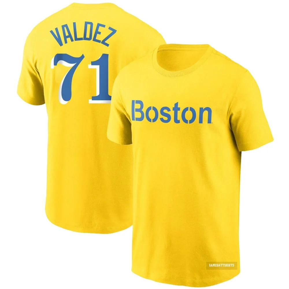 Phillips Valdez Boston Red Sox ＃71 Gold City Connect T-Shirt