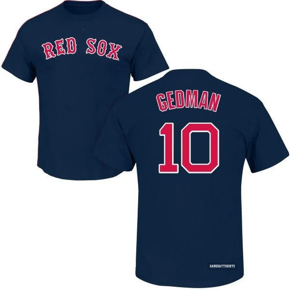 Rich Gedman Boston Red Sox ＃10 Navy Roster T-Shirt