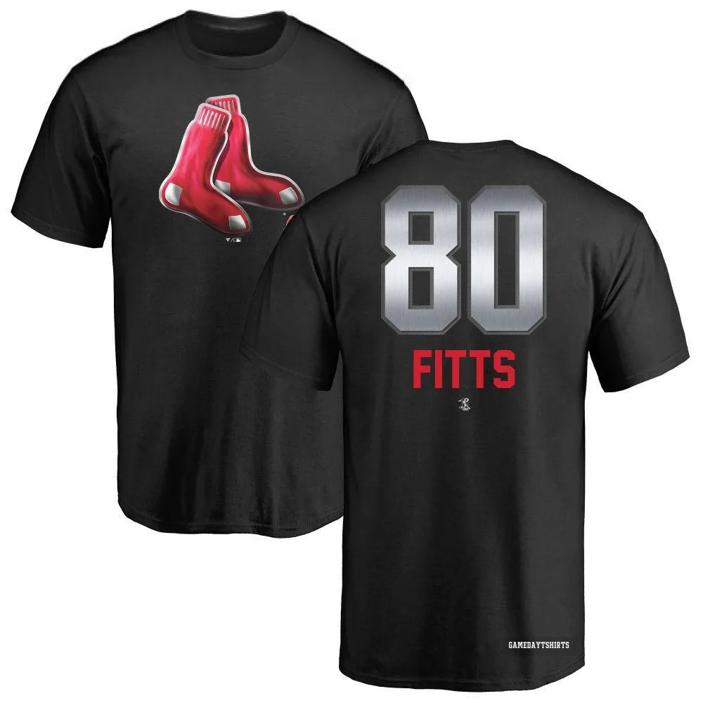 Richard Fitts Boston Red Sox ＃80 Black Midnight Mascot T-Shirt
