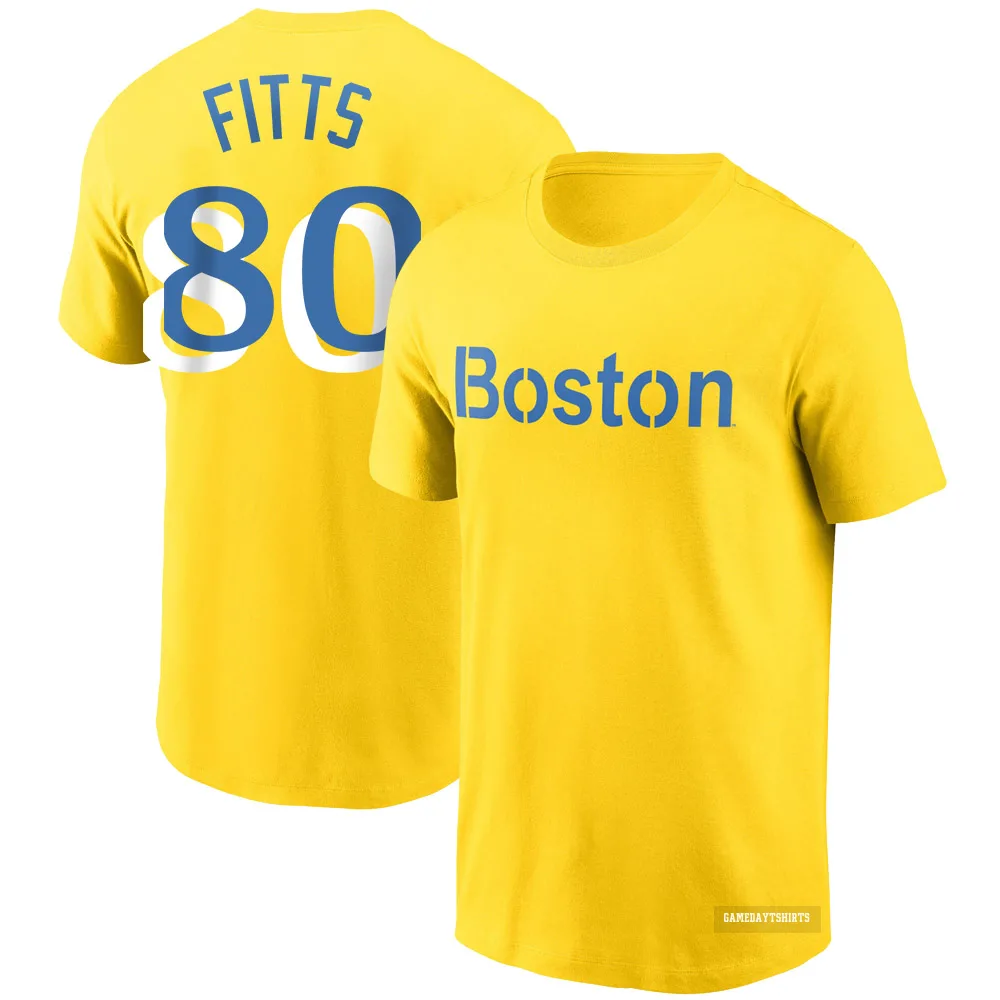 Richard Fitts Boston Red Sox ＃80 Gold City Connect T-Shirt