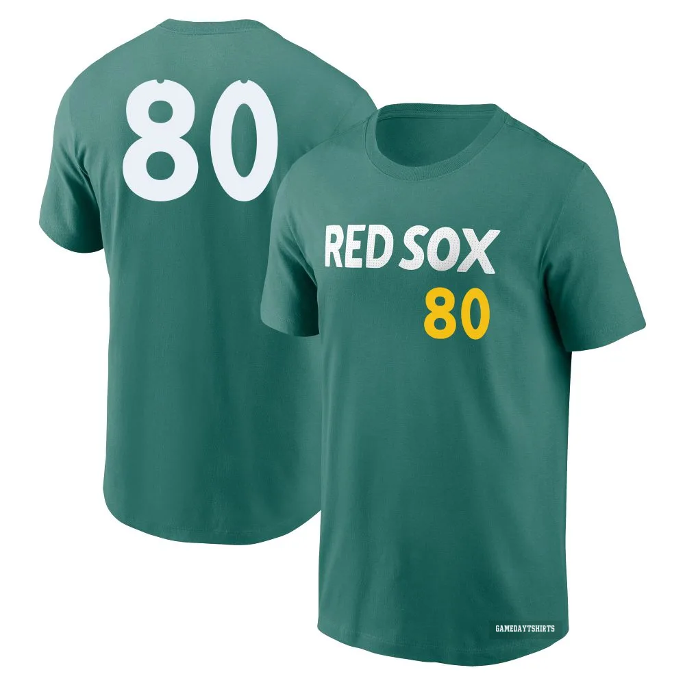 Richard Fitts Boston Red Sox ＃80 Green 2025 City Connect Fuse T-Shirt