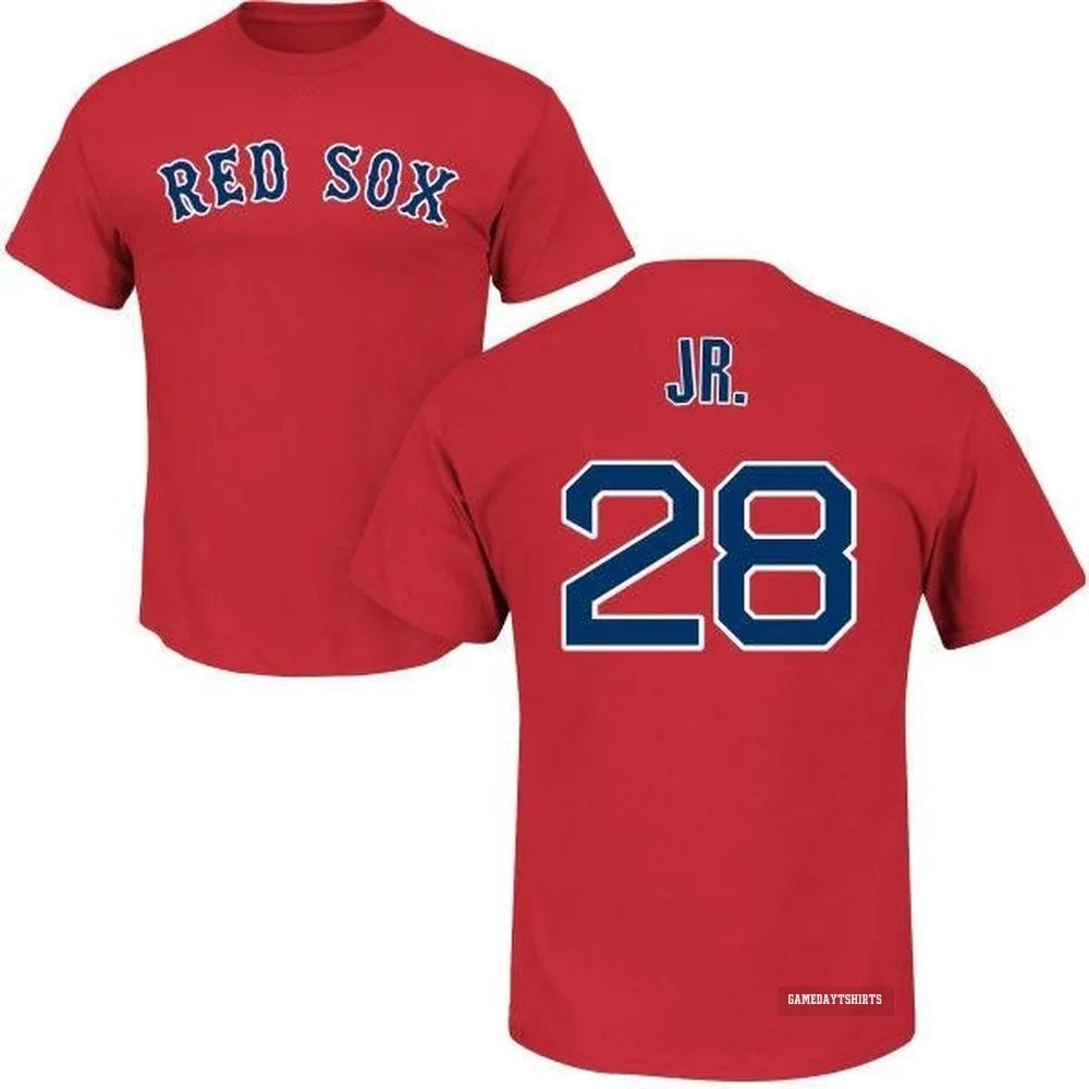 Robbie Ross Jr. Boston Red Sox ＃28 Scarlet Roster T-Shirt