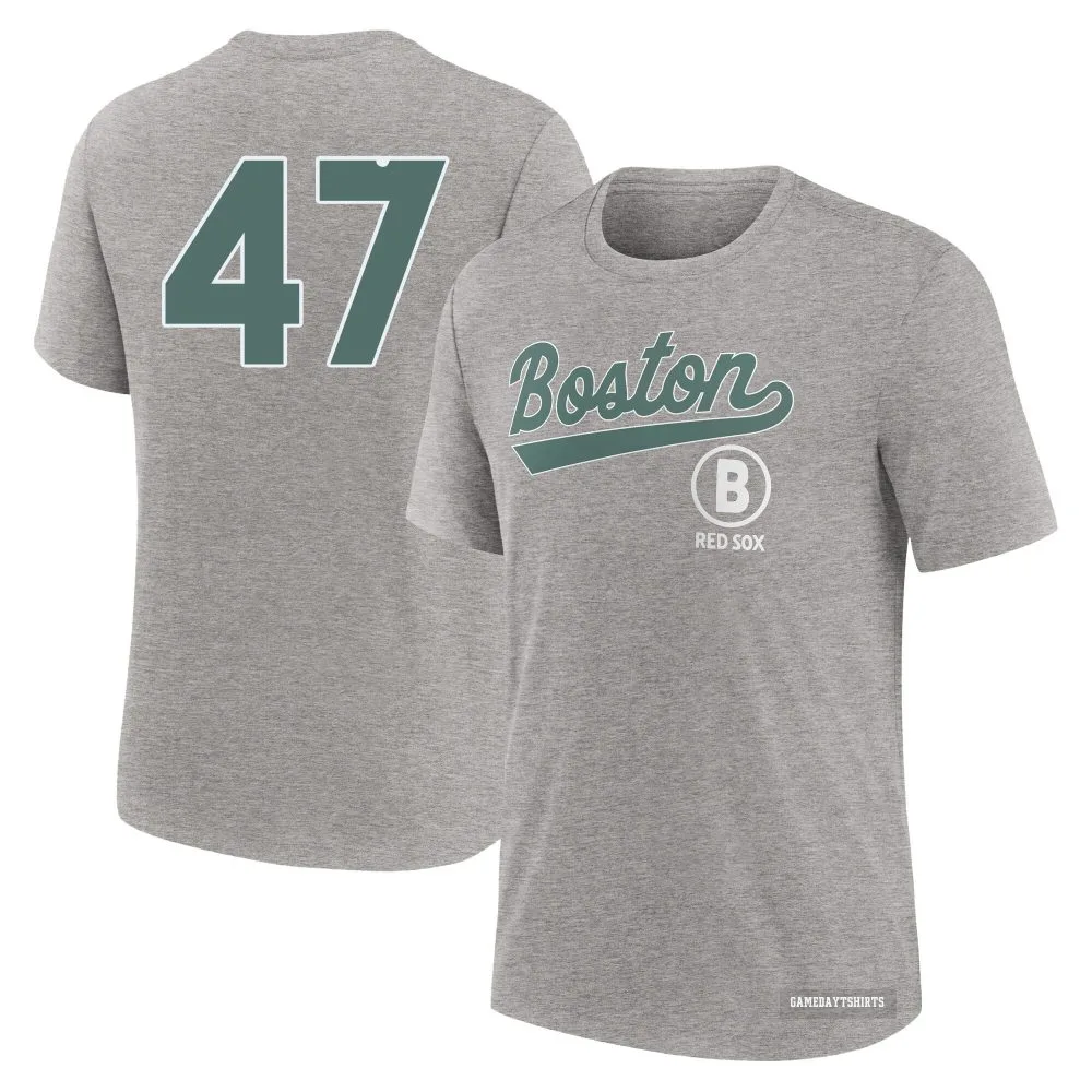 Rod Beck Boston Red Sox ＃47 Charcoal Heather 2025 City Connect T-Shirt