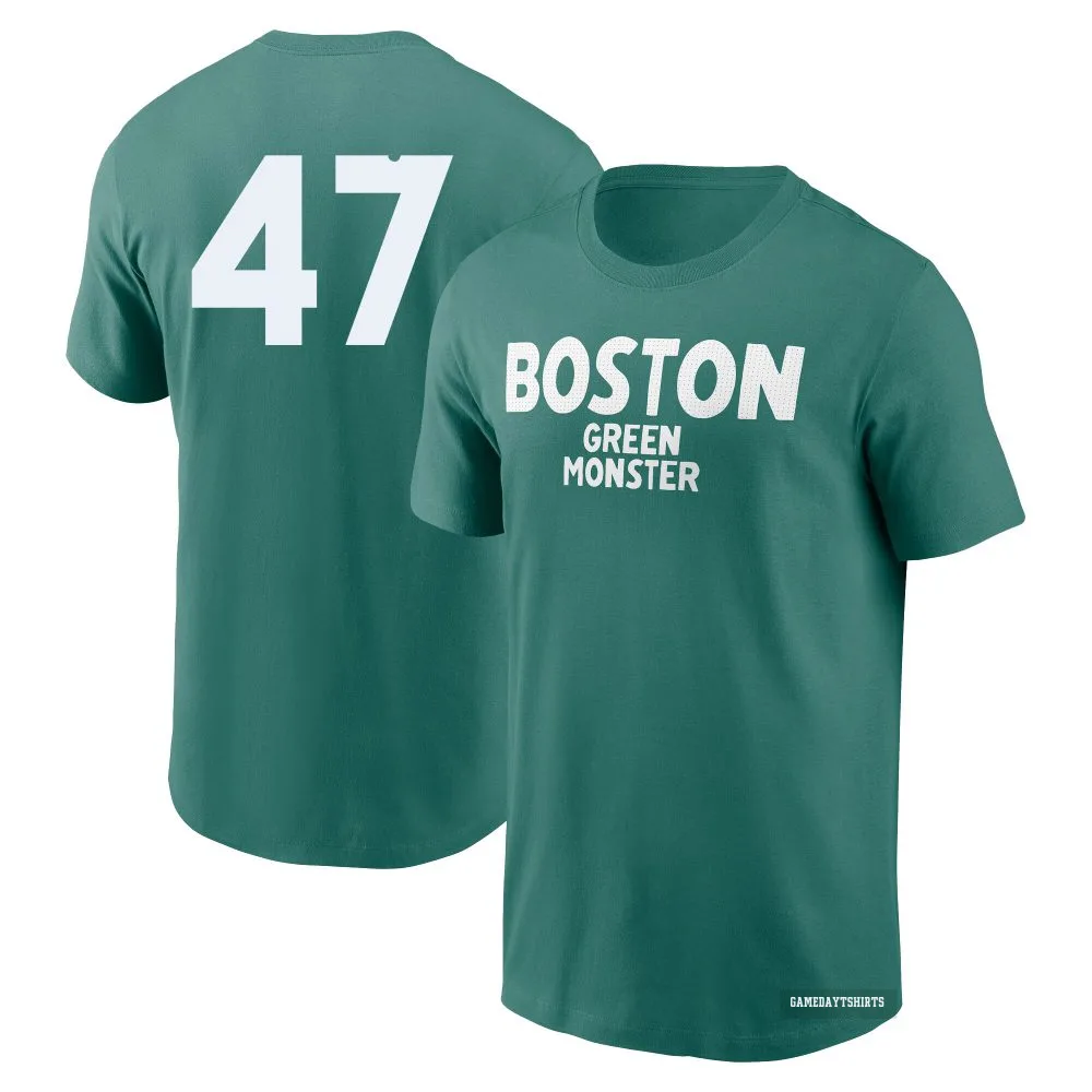 Rod Beck Boston Red Sox ＃47 Green 2025 City Connect Wordmark T-Shirt