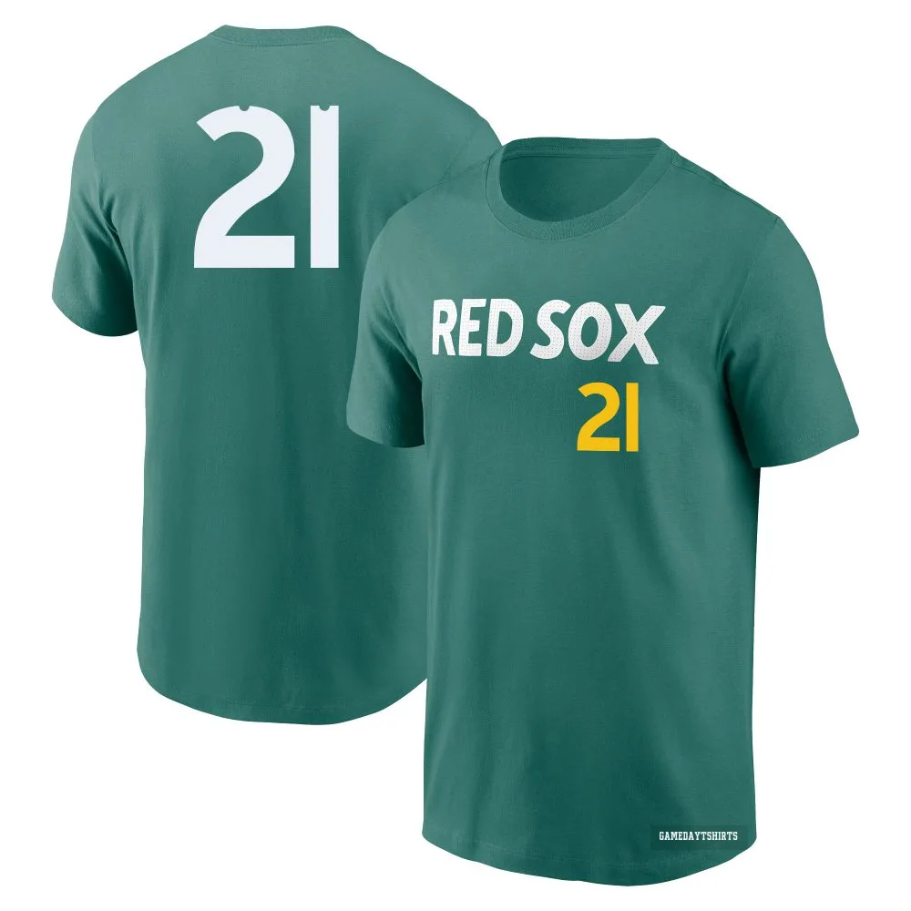 Roger Clemens Boston Red Sox ＃21 Green 2025 City Connect Fuse T-Shirt