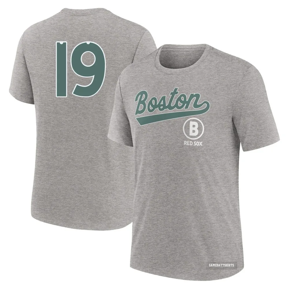 Roman Anthony Boston Red Sox ＃19 Charcoal Heather 2025 City Connect T-Shirt