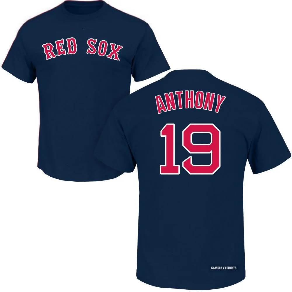 Roman Anthony Boston Red Sox ＃19 Navy Roster T-Shirt