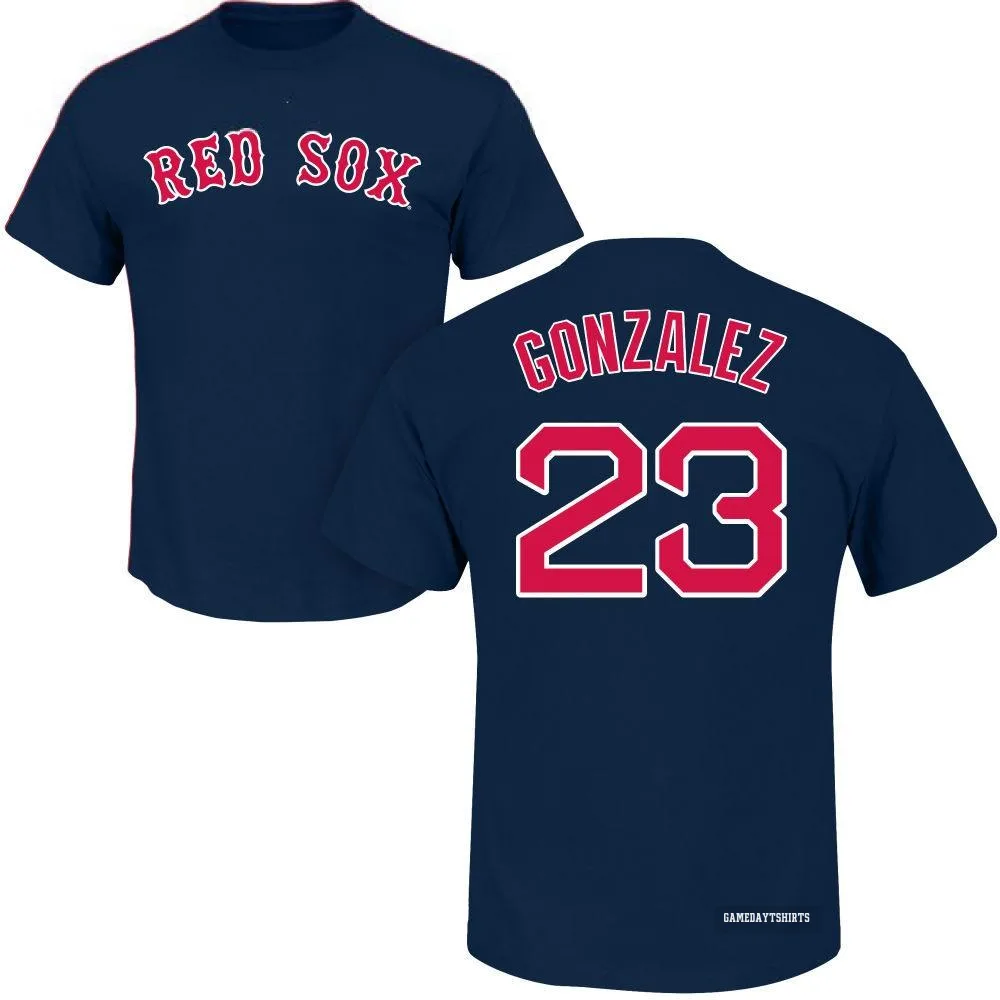 Romy Gonzalez Boston Red Sox ＃23 Navy Roster T-Shirt
