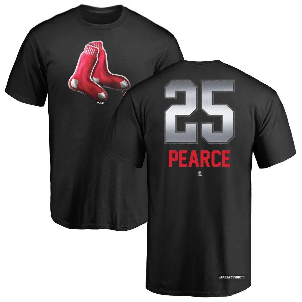 Steve Pearce Boston Red Sox ＃25 Black Midnight Mascot T-Shirt
