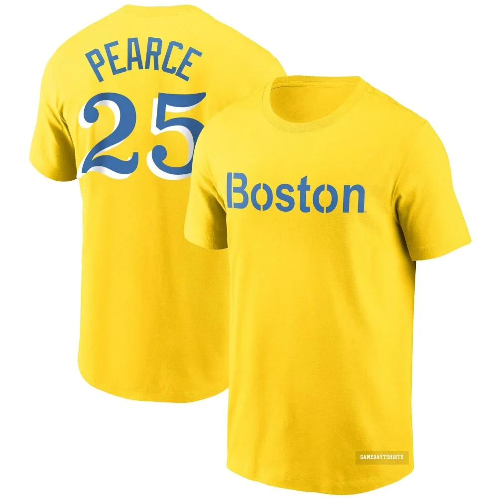 Steve Pearce Boston Red Sox ＃25 Gold City Connect T-Shirt