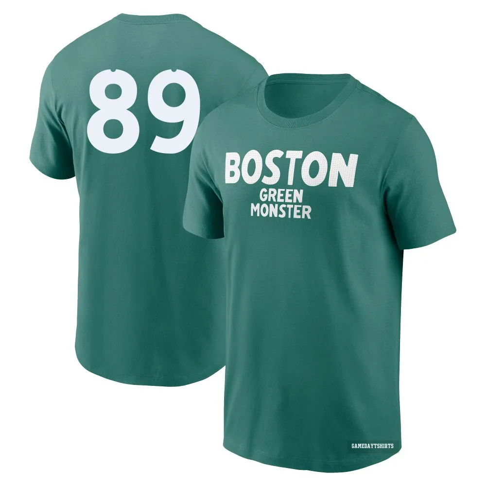 Tanner Houck Boston Red Sox ＃89 Green 2025 City Connect Wordmark T-Shirt