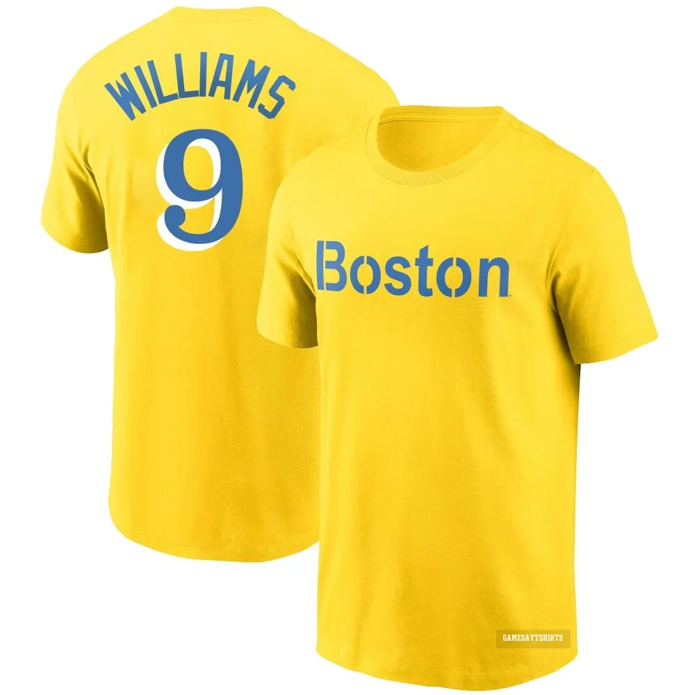 Ted Williams Boston Red Sox ＃9 Gold City Connect T-Shirt