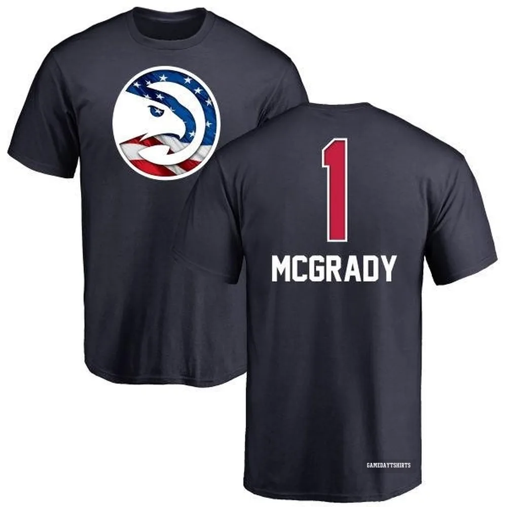 Tracy McGrady Atlanta Hawks ＃1 Navy Name and Number Banner Wave T-Shirt