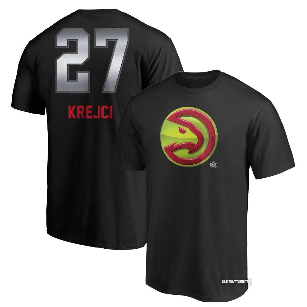 Vit Krejci Atlanta Hawks ＃27 Black Midnight Mascot T-Shirt