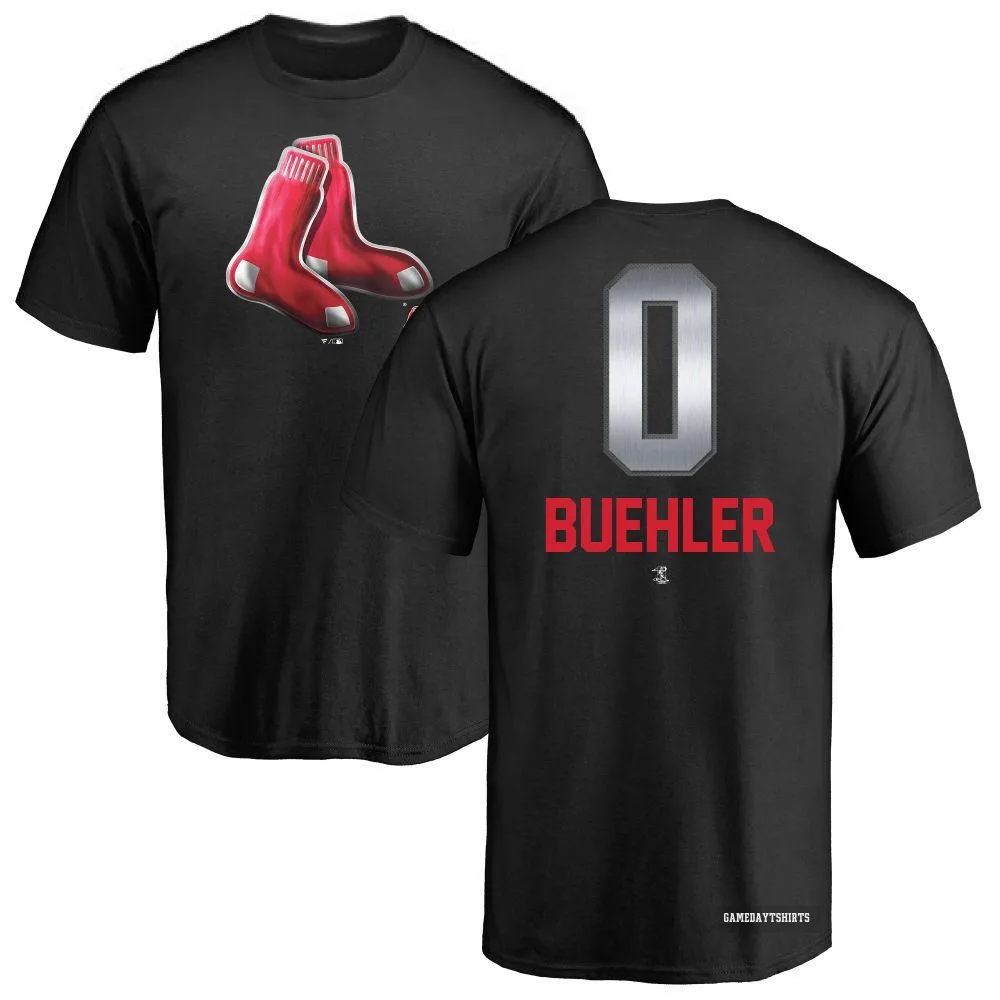 Walker Buehler Boston Red Sox ＃0 Black Midnight Mascot T-Shirt