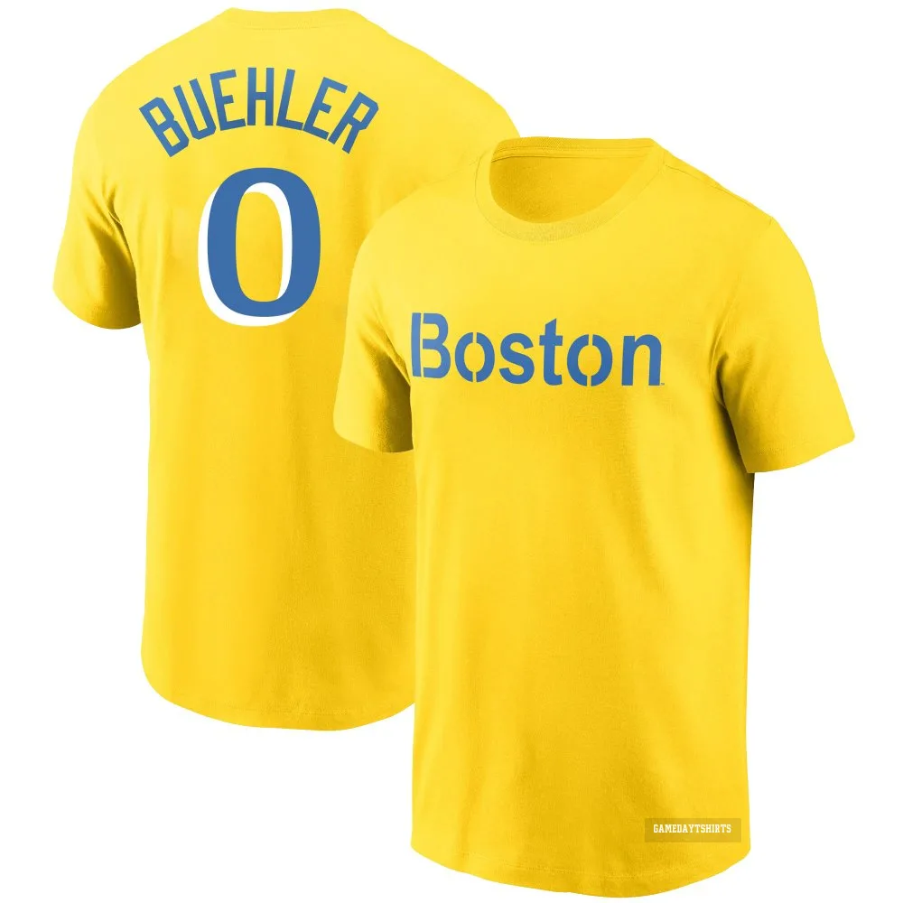 Walker Buehler Boston Red Sox ＃0 Gold City Connect T-Shirt