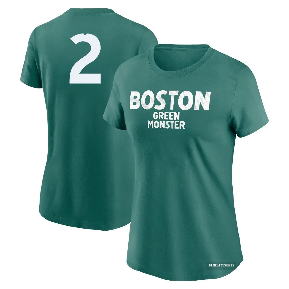 Women's Alex Bregman Boston Red Sox ＃2 Green 2025 City Connect Wordmark T-Shirt