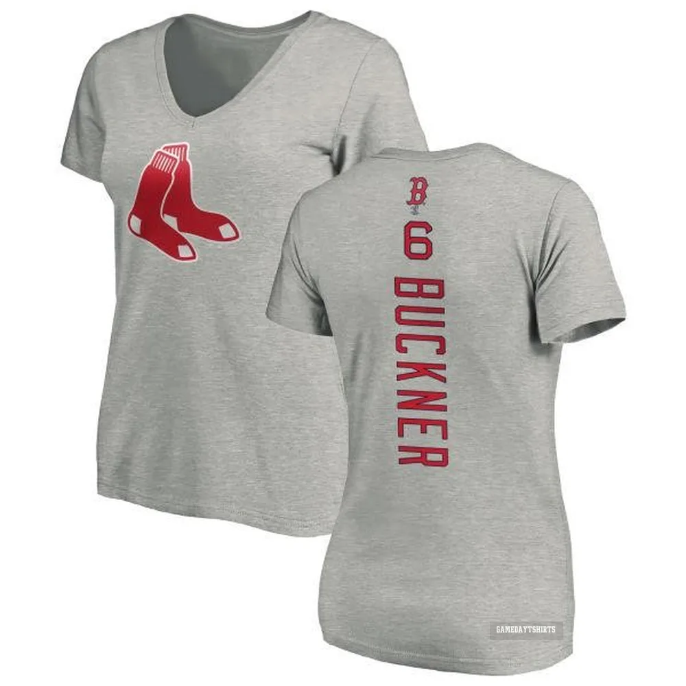 Women's Bill Buckner Boston Red Sox ＃6 Backer Slim Fit T-Shirt Ash