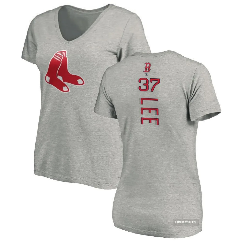 Women's Bill Lee Boston Red Sox ＃37 Backer Slim Fit T-Shirt Ash