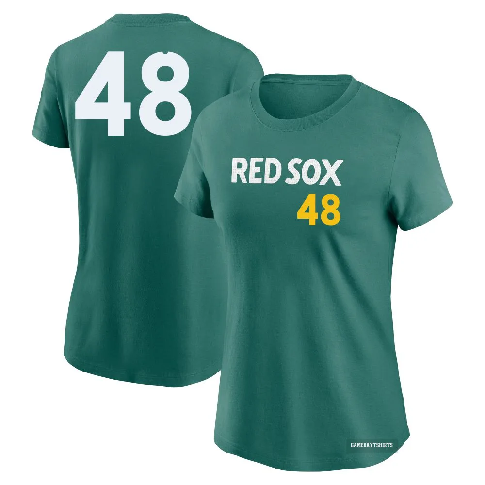 Women's Chase Anderson Boston Red Sox ＃48 Green 2025 City Connect Fuse T-Shirt