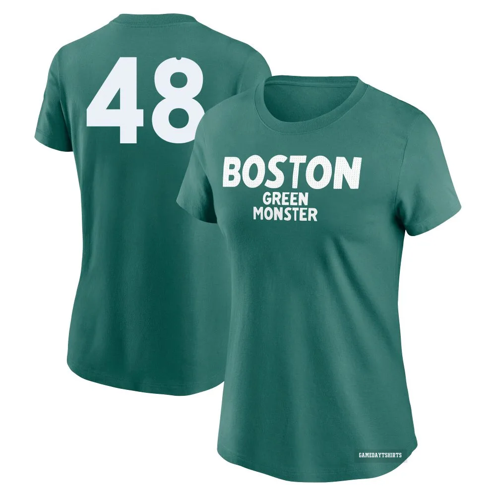 Women's Chase Anderson Boston Red Sox ＃48 Green 2025 City Connect Wordmark T-Shirt