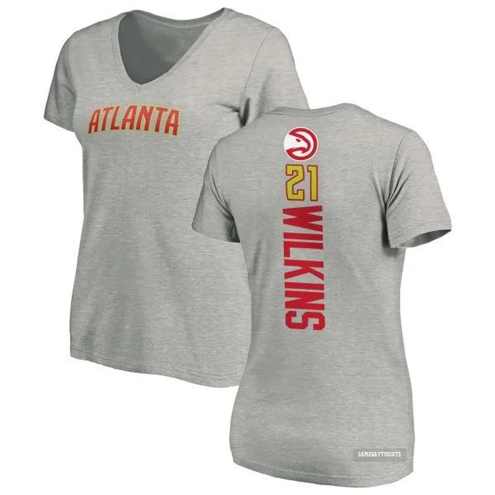 Women's Dominique Wilkins Atlanta Hawks ＃21 Ash Backer T-Shirt