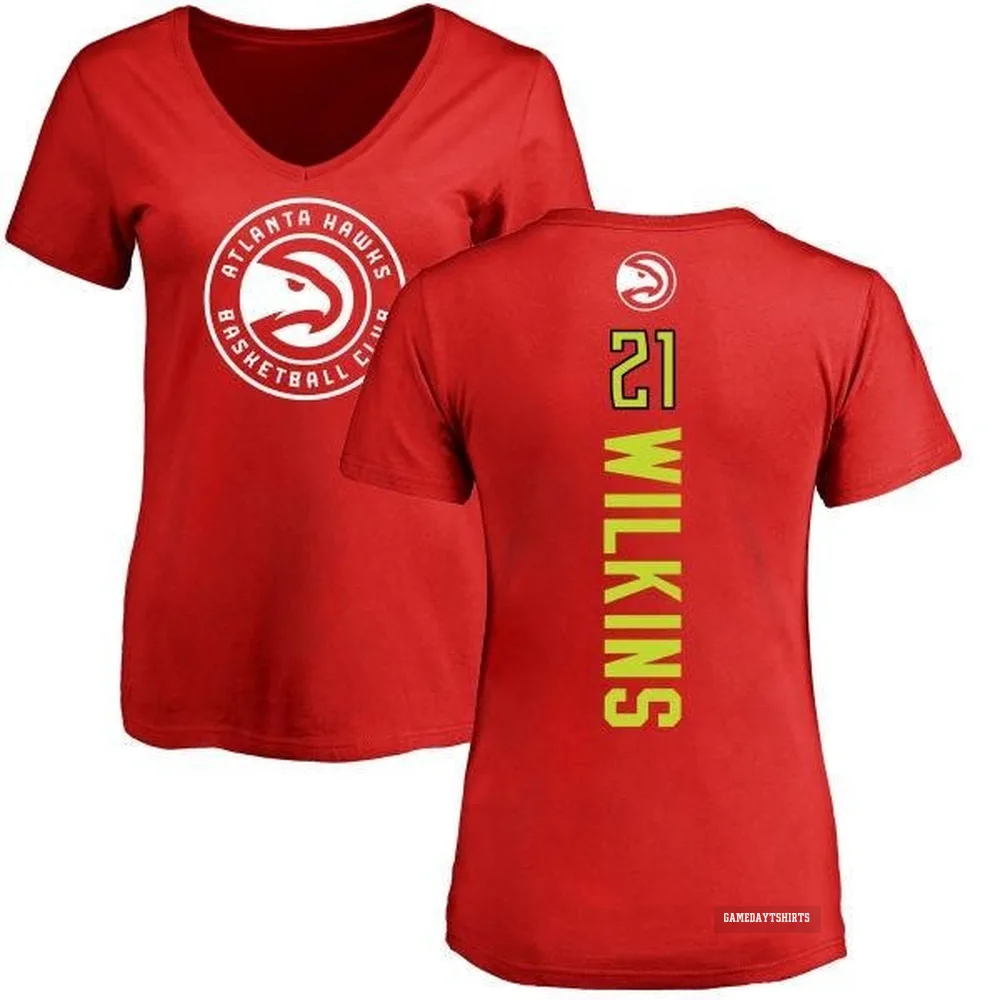 Women's Dominique Wilkins Atlanta Hawks ＃21 Red Backer T-Shirt
