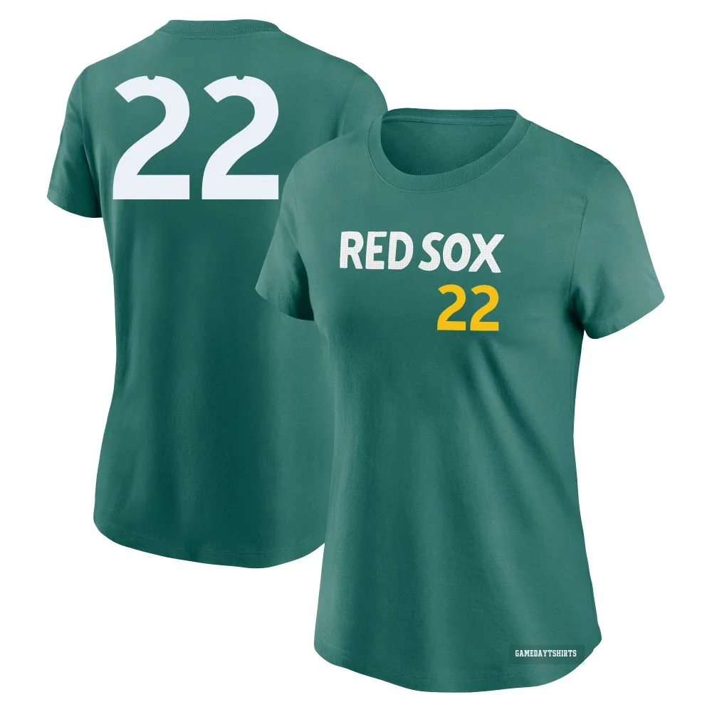 Women's Garrett Whitlock Boston Red Sox ＃22 Green 2025 City Connect Fuse T-Shirt