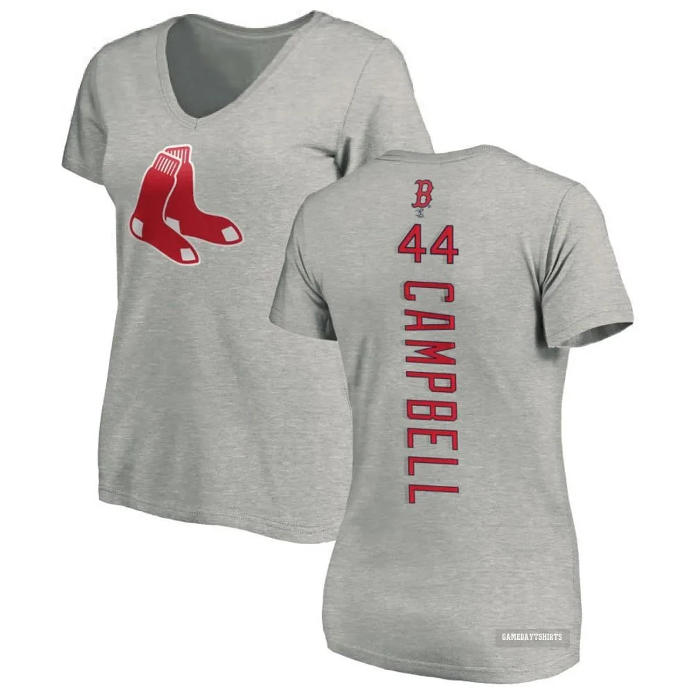 Women's Isaiah Campbell Boston Red Sox ＃44 Backer Slim Fit T-Shirt Ash
