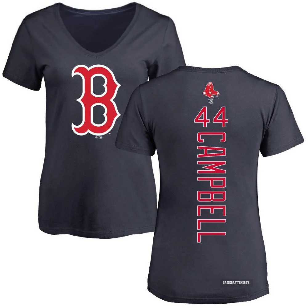 Women's Isaiah Campbell Boston Red Sox ＃44 Navy Backer Slim Fit T-Shirt