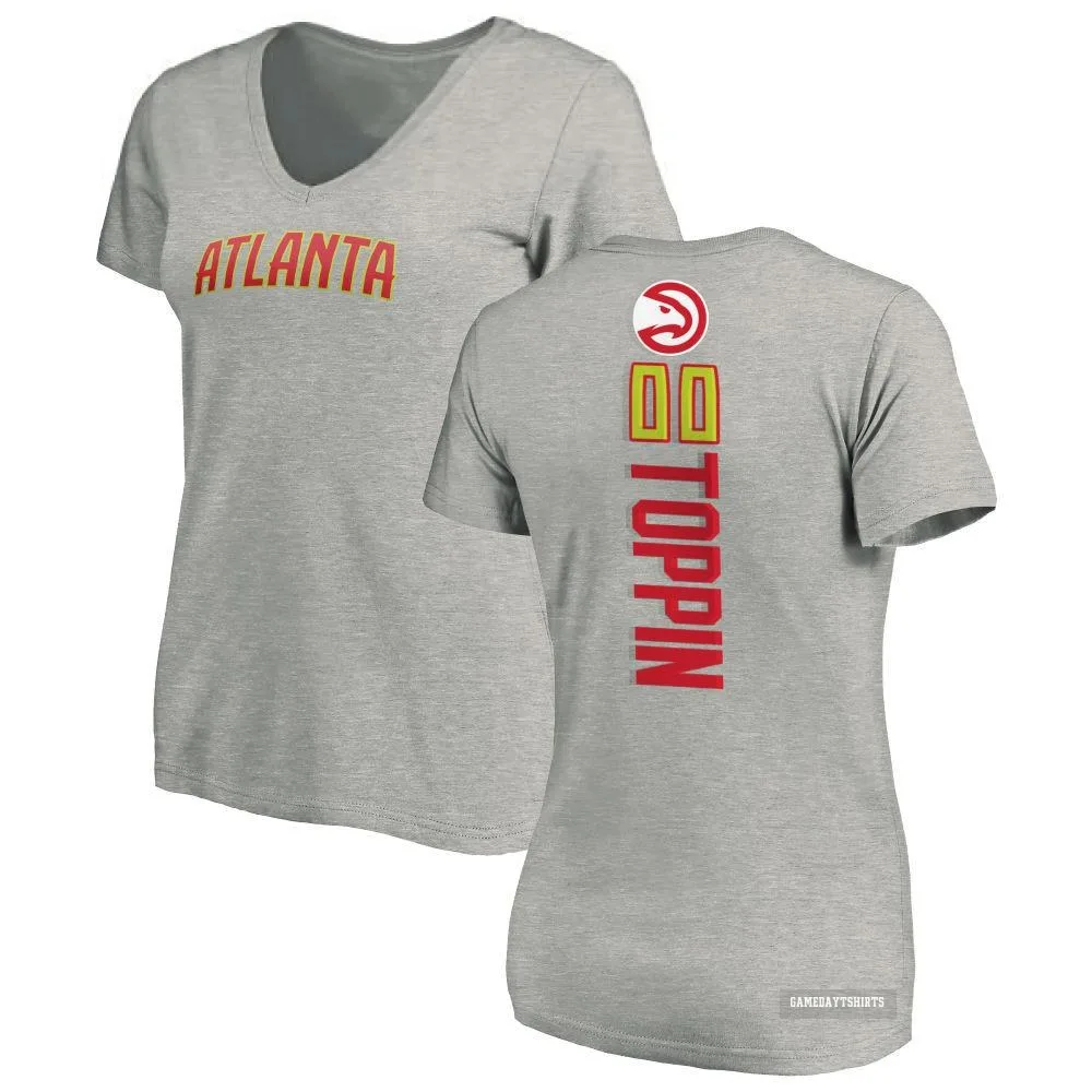Women's Jacob Toppin Atlanta Hawks ＃00 Ash Backer T-Shirt