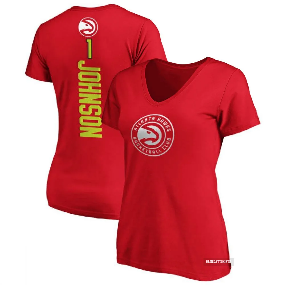 Women's Jalen Johnson Atlanta Hawks ＃1 Red Backer T-Shirt