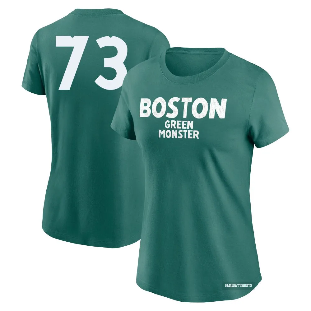 Women's Jamie Westbrook Boston Red Sox ＃73 Green 2025 City Connect Wordmark T-Shirt