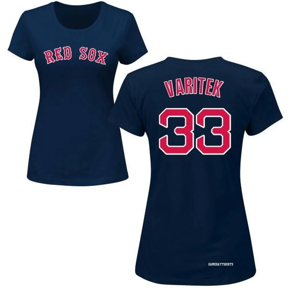 Women's Jason Varitek Boston Red Sox ＃33 Navy Roster T-Shirt