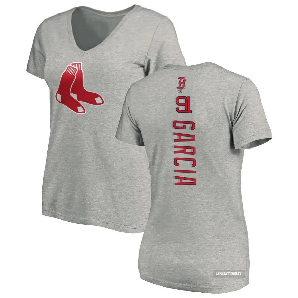Women's Jhostynxon Garcia Boston Red Sox ＃91 Backer Slim Fit T-Shirt Ash
